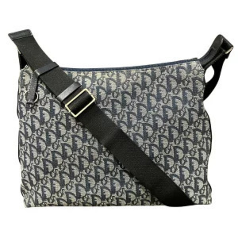 Christian Dior Trotter Shoulder Bag Canvas Leather